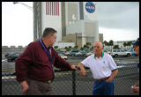 (Sep 22) With Story Musgrave at the Saturn/Shuttle ‘Vertical Assembly Building’ (VAB) at the Kennedy Space Center, Florida