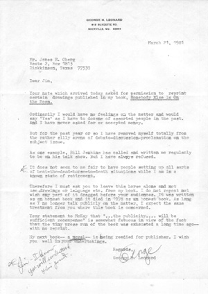 George Leonard letter